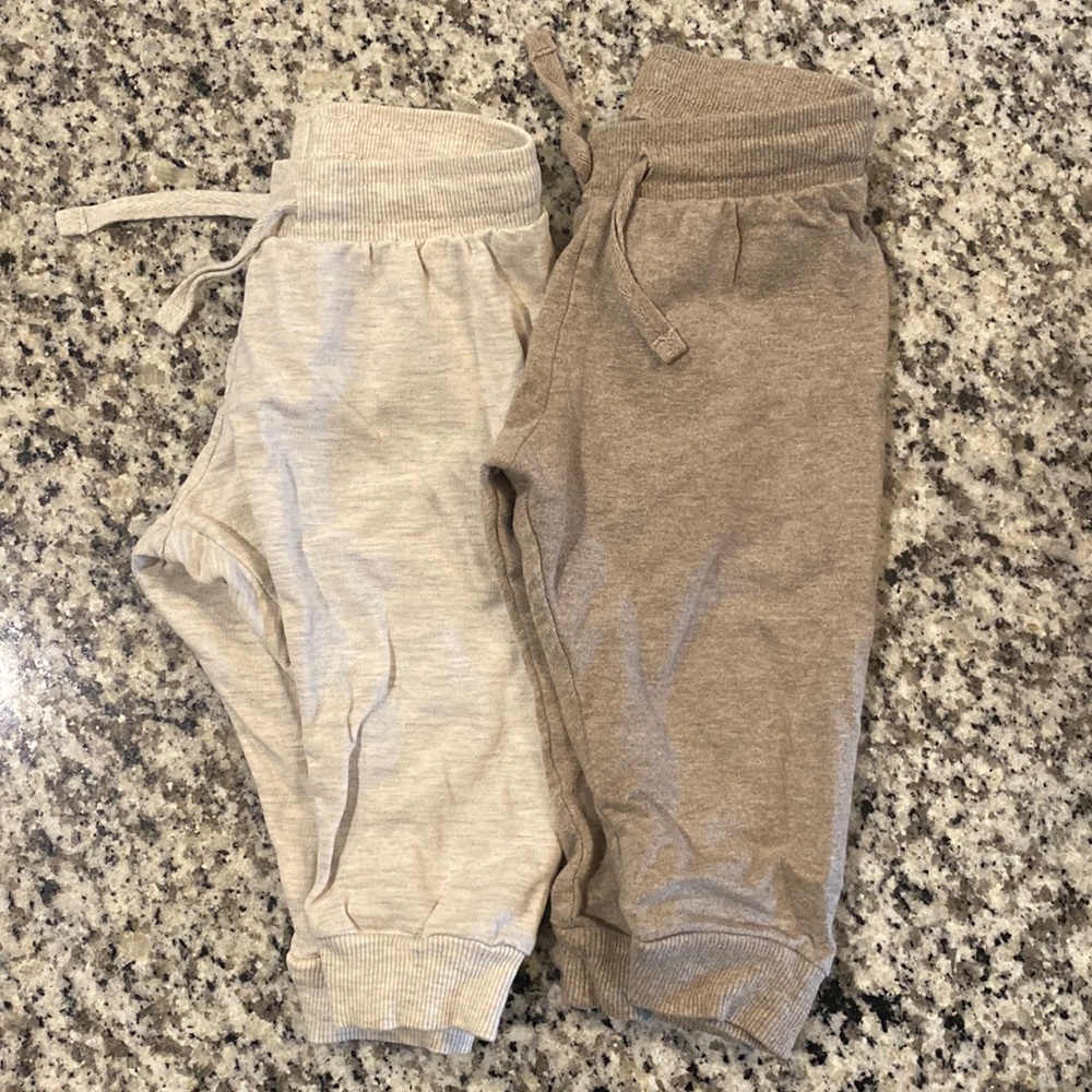 H&M joggers tan and brown set of two